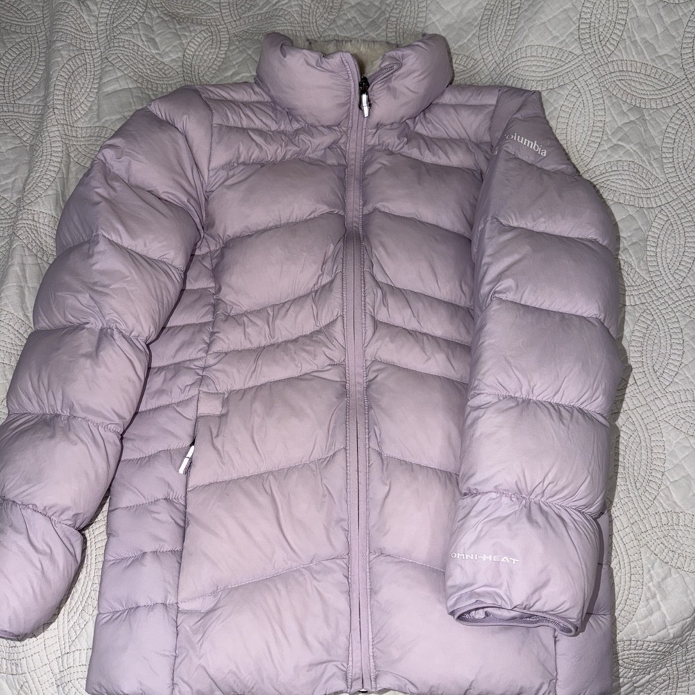 Columbia Youth Girls Omni Heat Puffer Lavender  Full Zip Lightweight‎ Size M